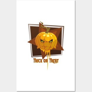 Angry Pumpkin Says Trick or Treat Posters and Art